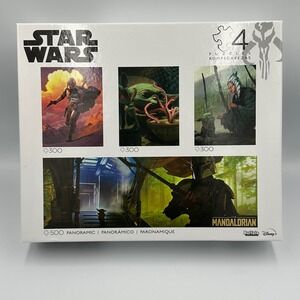 Star Wars The‎ Mandalorian 4 Puzzle Set Buffalo Games Grogu Mando Disney+